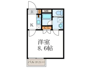 MONOCOMODO御前A棟B棟【4階】の間取り
