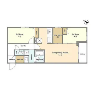 アジュールテラス目黒祐天寺【1階】の間取り