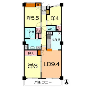 サンフィール大宮宮原1604号室【16階】の間取り
