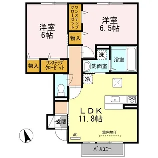 ウィズ山城 C【1階】の間取り