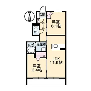 シャーメゾンシエル【1階】の間取り
