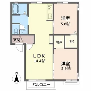 富塚リヴェール A【2階】の間取り
