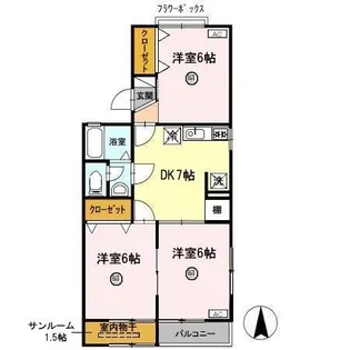 レジデンスT・H II号館【2階】の間取り