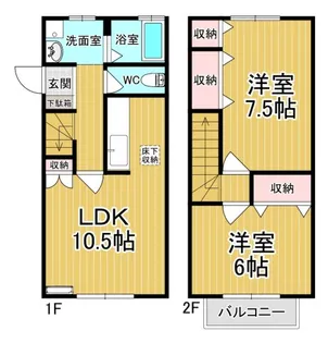 栃木県鹿沼市栄町2【一戸建】の間取り