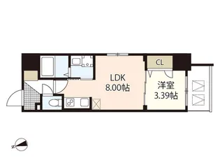S-RESIDENCE観音公園aloria【2階】の間取り