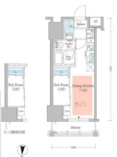 アーバネックス深川住吉III【10階】の間取り