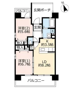 UR浜甲子園なぎさ街【6階】の間取り