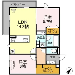 ラップスブルーメ川内【3階】の間取り