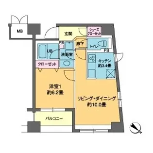 カスタリア茅場町【7階】の間取り