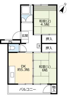 UR芝山【5階】の間取り