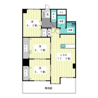 ベルコーポ高善【1階】の間取り