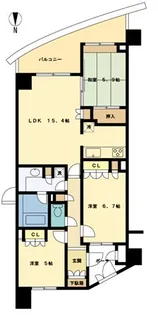 セ・パルレ中央林間2番館【7階】の間取り