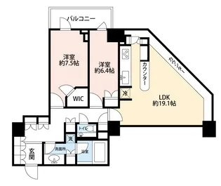 ラグナタワー【19階】の間取り