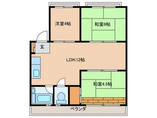 アクティブ貝塚ハイツB棟【2階】の間取り