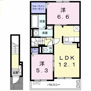 サンティエA【2階】の間取り