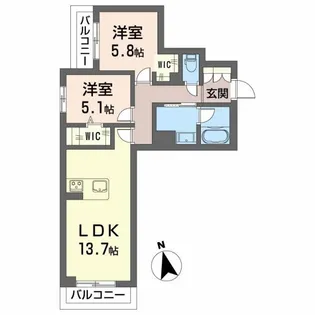AXIS助信【2階】の間取り