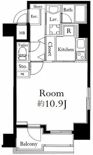 グランド・ガーラ麻布十番【10階】の間取り