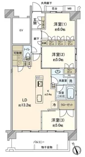 バウス習志野 mimomiの丘【7階】の間取り