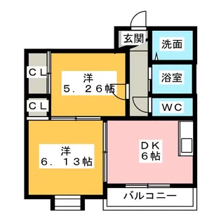 シャルマンコートB【2階】の間取り