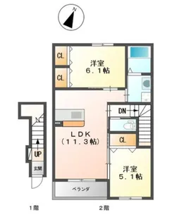 ボヌール【2階】の間取り