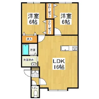 Mハイツ美園5【1階】の間取り