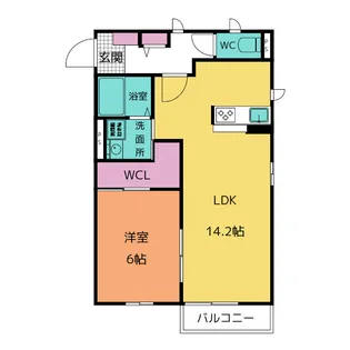 エスポワール丹陽【1階】の間取り
