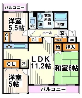 ビュークレスト【2階】の間取り