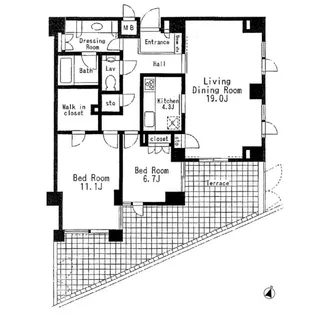 エスティメゾン白金台【1階】の間取り