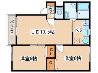ハッピーブレッシング【2階】の間取り