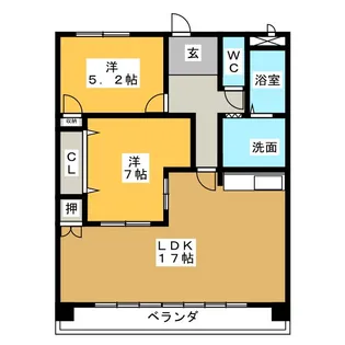 マンション白峰【3階】の間取り