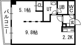 グランカーサ永山公園通 east【8階】の間取り