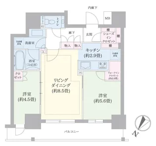 王子飛鳥山ザ・ファースト タワー&レジデンス【12階】の間取り