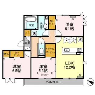 ロイジェントパークスレイクタウン II J【3階】の間取り