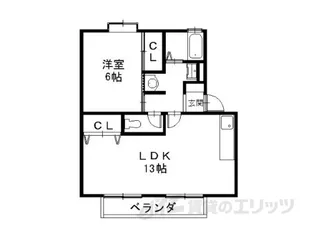 ウインディア今堀C【1階】の間取り
