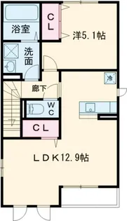 サンライズ東 A【2階】の間取り