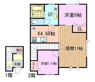 Sky City(スカイシティ)【2階】の間取り