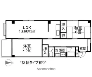 リビングコート川合【2階】の間取り