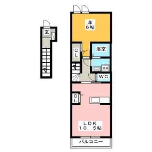 ソレアード V A【2階】の間取り