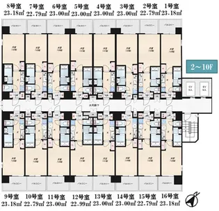 Luxe大阪城南【2階】の間取り