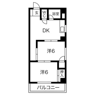 OK平野ハイツ【1階】の間取り