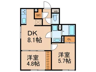 Green terrace代沢【1階】の間取り