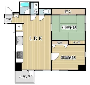 台町マンション【3階】の間取り