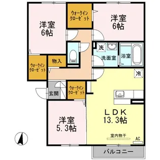 カーサ・チェントロ【3階】の間取り