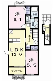 ジェルメけやきA【2階】の間取り