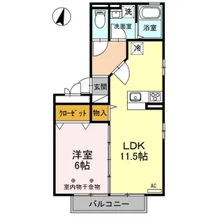 ハーベシアス A201【2階】の間取り