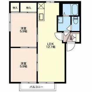 ディアス北今沢 A【2階】の間取り
