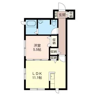 フラット下馬【1階】の間取り