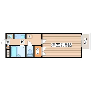 エステートピア富沢【1階】の間取り