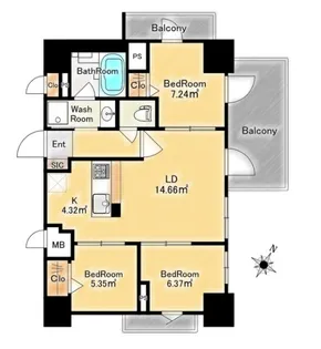 MODERN PALAZZO 天神南II【10階】の間取り