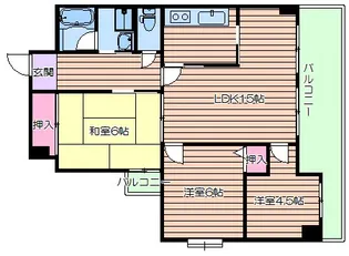フレアコート京橋【3階】の間取り